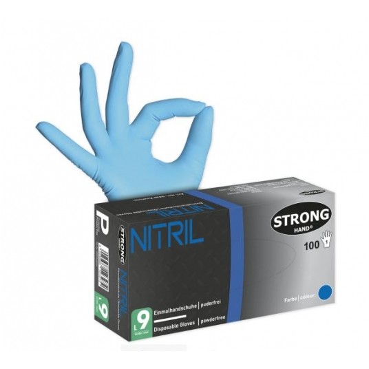 0439 Rękawice nitrylowe niebieskie /100 rozm 08 -zdjęcie numer 1