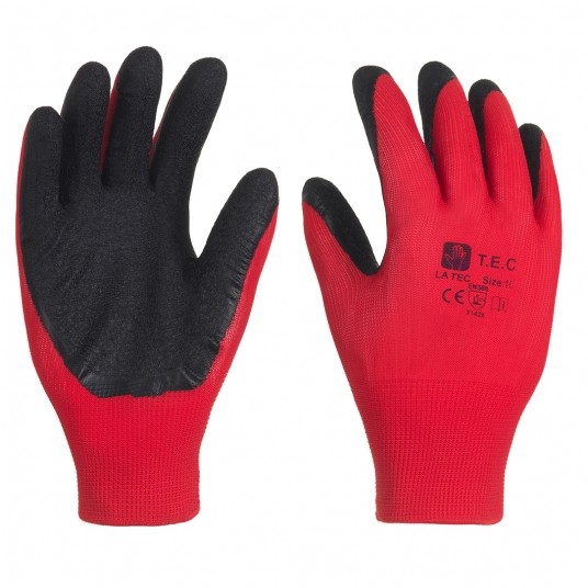Rękawice poliest. powlekane lateksem LATEC 6 -zdjęcie numer 1