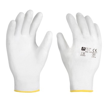 Rękawice powlekane PU białe POLY TEC 9