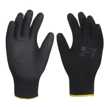 Rękawice powlekane PU czarne POLY BLACK 6