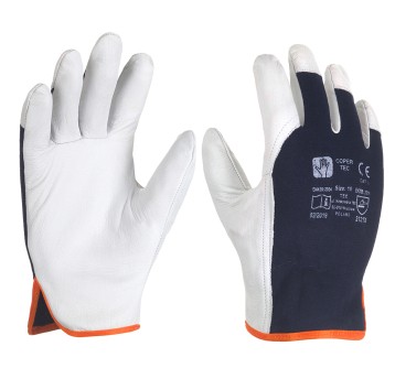 Rękawice robocze wzm. skórą lico COPER TEC 10