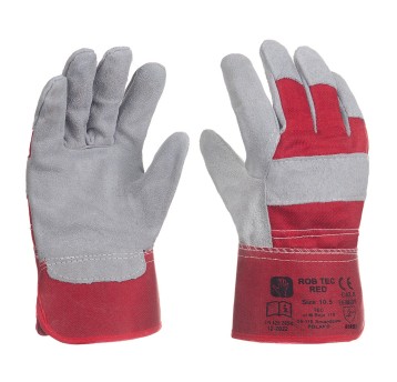 Rękawice wzm skórą dwoina ROBTEC RED 10,5