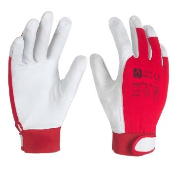 Rękawice wzm. skórą lico rzep COPER TEC RED 11